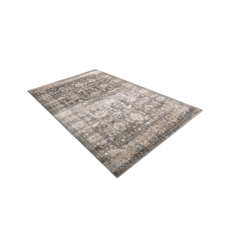 Burrill Abstract Gray Area Rug, Rectangle 5'3" x 7'1"