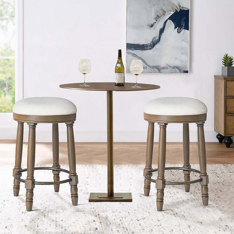 Tabouret de bar pivotant à 360 °, Beige, Chêne clair