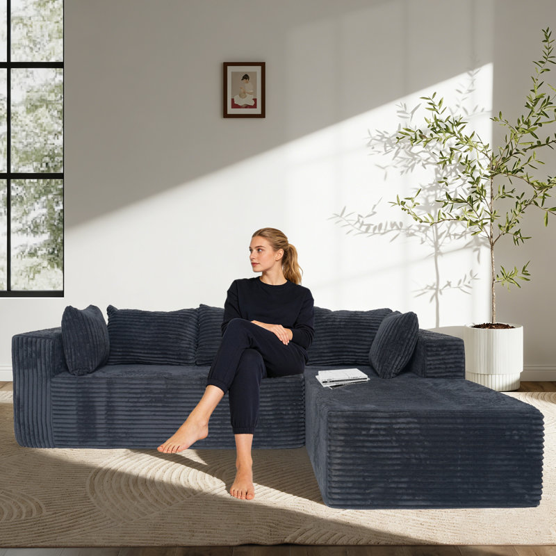 Canapé modulaire en velours côtelé 100 pouces