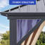 Pavillon de jardin en aluminium 10 x 10 pi avec toit en acier galvanisé, filet et rideaux, pour la cour, la terrasse, la pelouse ou l'extérieur-98478446