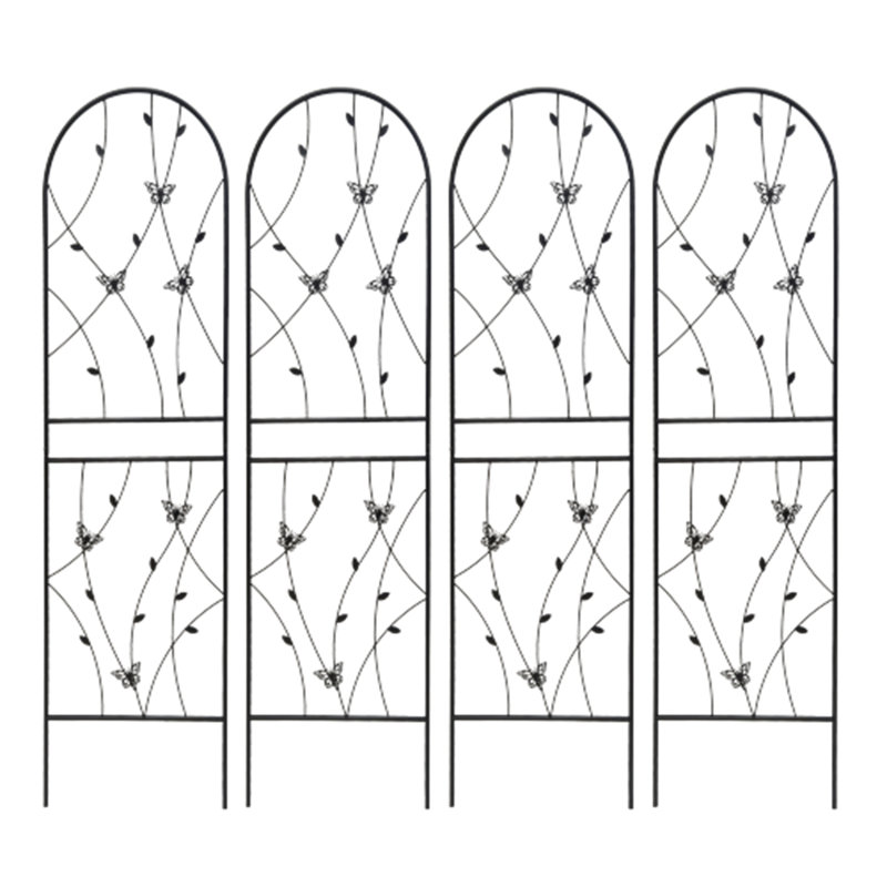 Paquet de 4 treillis de jardin en métal antirouille pour plantes grimpantes