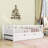 Twin Wooden Platform Bed With Guardrail, Trundle And Slats-618619227