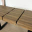 Table de salle à manger rectangulaire extensible 6 à 10 personnes en bois vieilli noir 160 à 200 cm