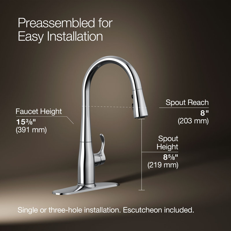 Simplice Pull Down Bar Faucet, Polished Chrome