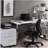 White and Chrome Sliding Base Writing Desk