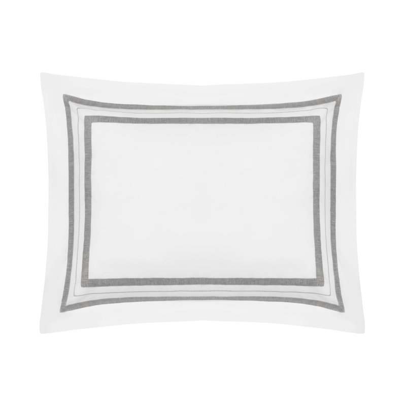 Malibu Sham, White/Cool Gray, Euro