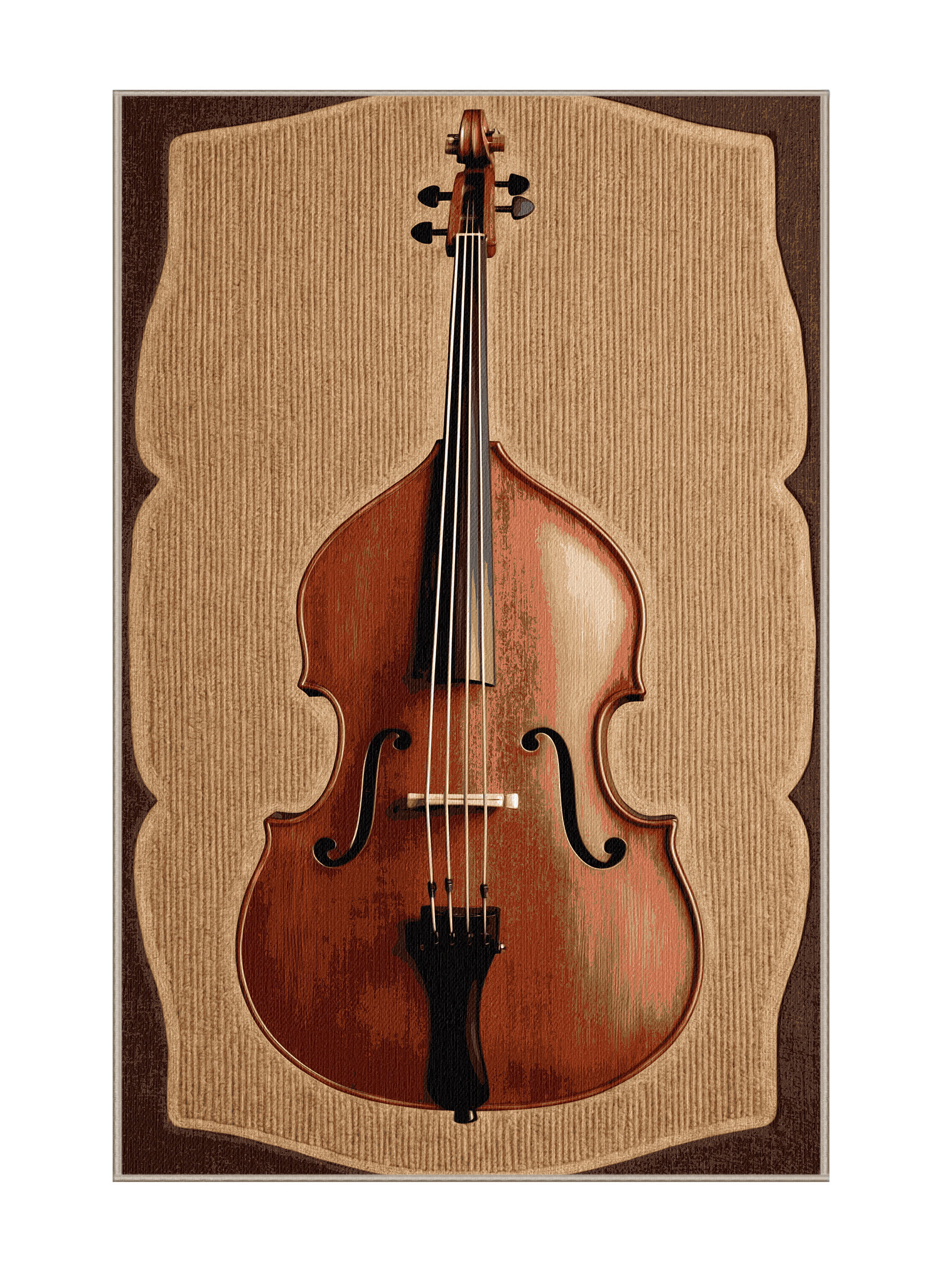 Hokku Designs Washable Double Bass Music Area Rug | Wayfair