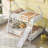 Twin over Queen House Bunk Bed with Climbing Nets and Climbing Ramp-217389281