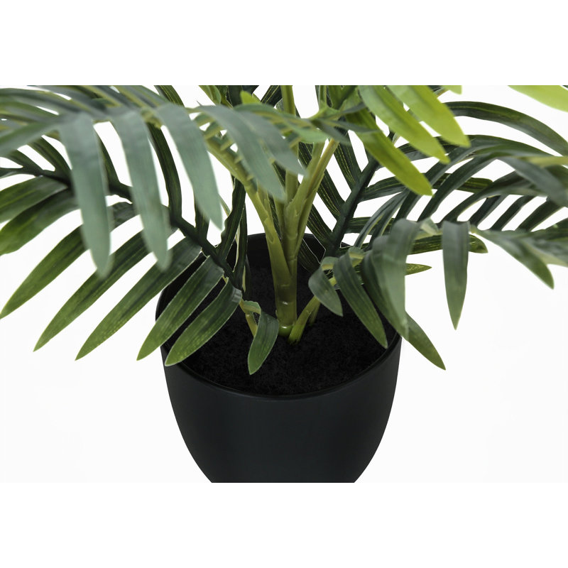 Plante artificielle, 20 po de hauteur, palmier, intérieur, faux, faux, table, verdure, pot, véritable touche, décoratif, feuilles vertes, pot