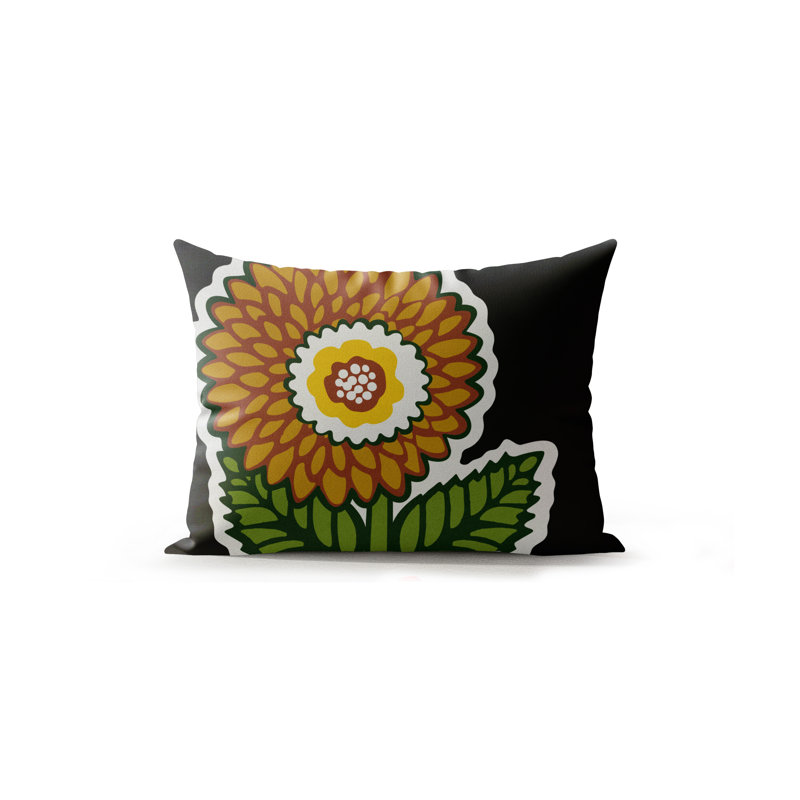 Soni Microsuede Lumbar Throw Pillow, Black/Ochre/Brown/Green