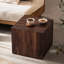 Table basse 16 po x 16 po x 16 po en panneau de fibres à densité moyenne en bois de noyer au design luxueux, décoration parfaite pour le salon.
