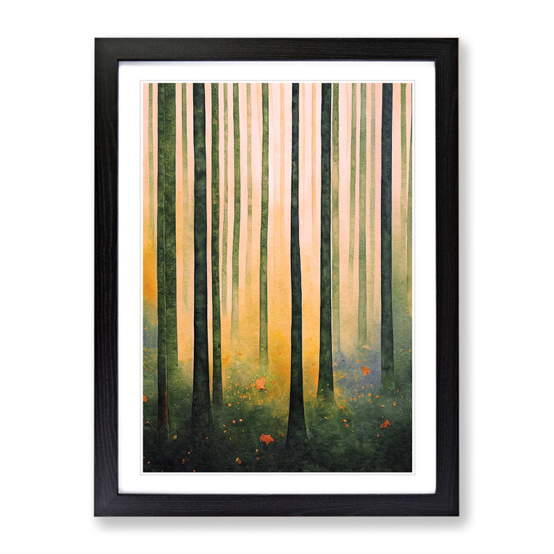 Forest No.5 - Single Picture Frame Painting, Black, 64cm H x 46cm W x 2cm D
