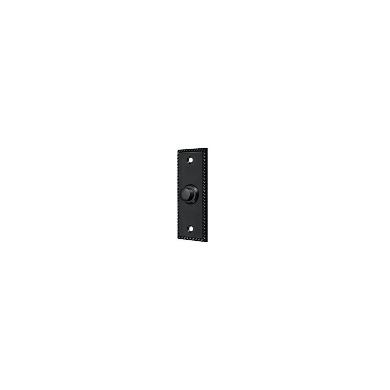 Deltana BBSR333U19 Bell Button, Rectangular with Rope Pattern in Paint Black, Paint Black