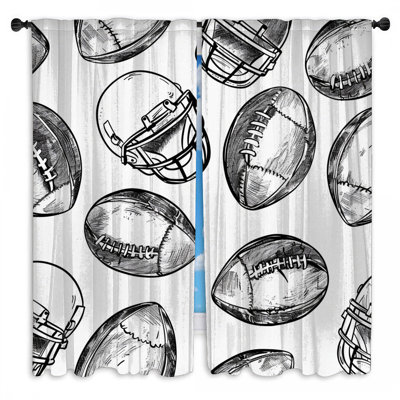 Rideaux de fenêtre Football obscurcissant et obscurcissant - 2 panneaux