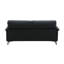Causeuse noire en cuir fleur
