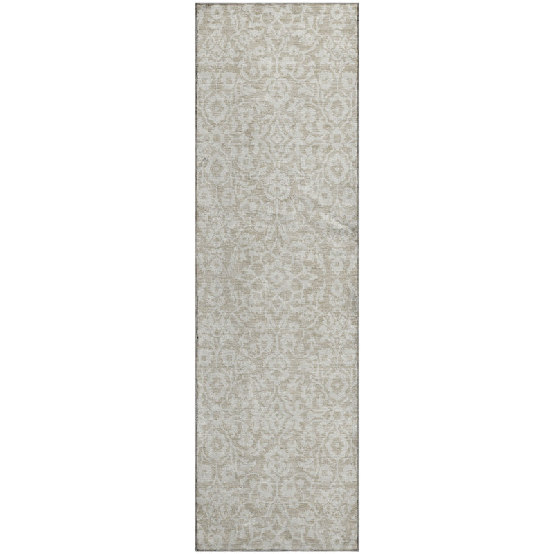 Premium Machine Washable Prisco Beige Rug, Runner 2'3" x 7'6"
