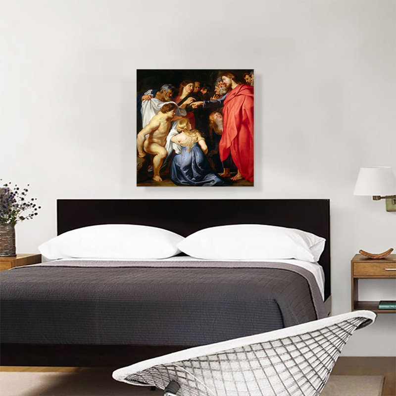 «The Resurgion of Lazare» par Peter Paul Rubens, reproduction d'art sur toile tendue, H 26 po x l 26 po x P 1,5 po