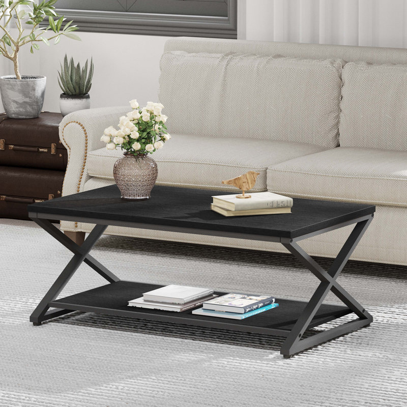 Coffee Table, 17.75" H x 47.24" L x 23.62" W, Rustic Brown