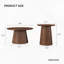 Ensemble de 2 tables basses rondes, grandes et petites tables centrales et d'appoint en bois, finition noyer moderne pour le salon et le bureau