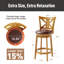  Tabouret de comptoir de 26 po en bois rembourré Farmhouse avec dossier en forme de K et similicuir (ensemble de 2)-2066221140-2066406227