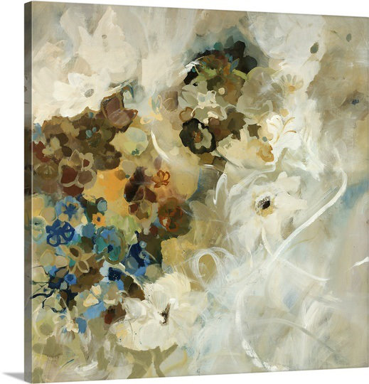 «French Flowers», reproduction d'art Drexton, H 20 po x l 20 po x p 1 po, Cadre blanc