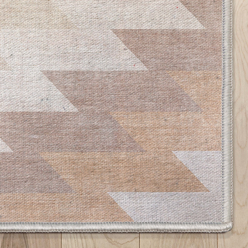 Kehr Albuquerque Southwestern Flatweave Beige Area Rug, Rectangle 5'3" x 7'3"