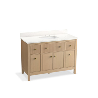 Malin By Studio McGee 48 in. Bathroom Vanity Cabinet With Sink And Quartz Top -  Kohler, 35021-SWK