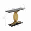 Élégante console de table avec pieds en métal entrelacés dorés, parfaite pour un décor moderne et élégant