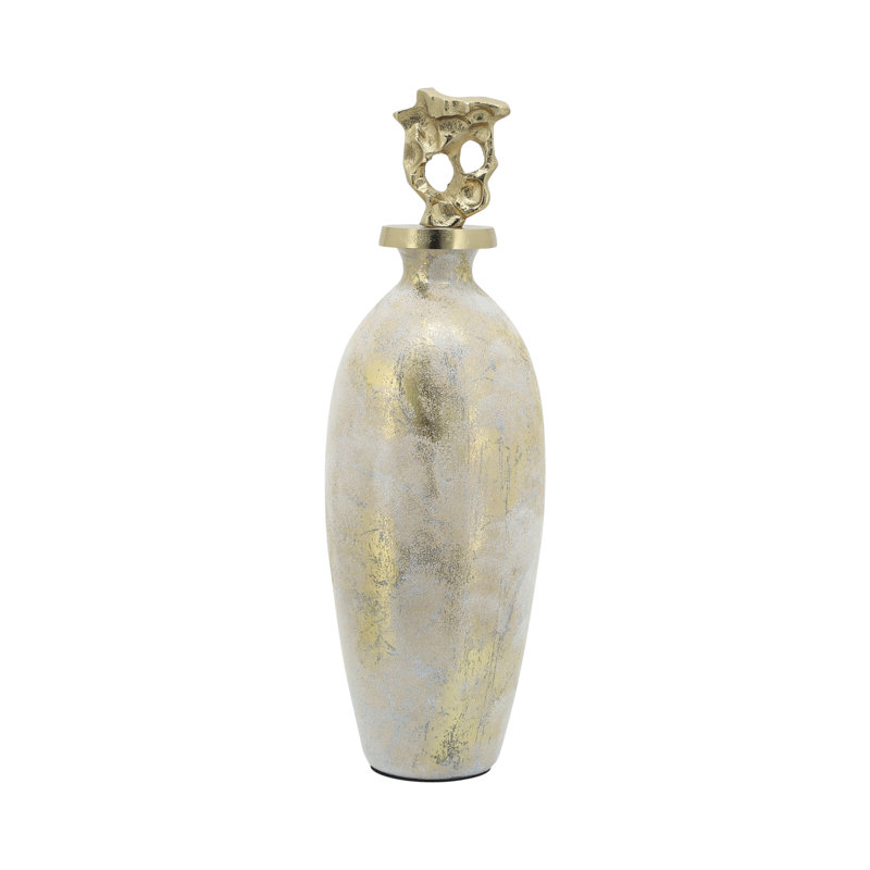 Vase abstrait Glam, H 20 po x l 6,75 po x P 6,75 po, Blanc