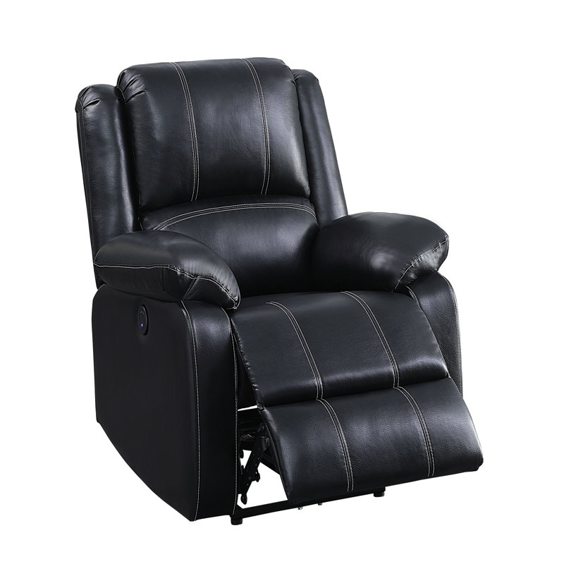 Hagar Upholstered Motion Recliner, Manual, Black