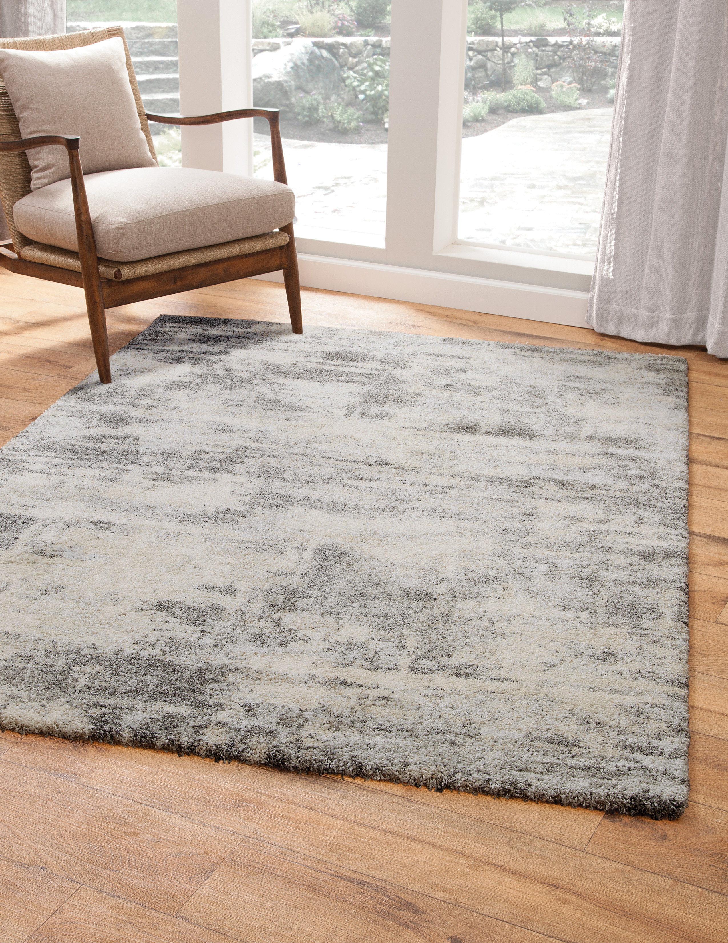 Hokku Designs Salina Grey/ Ivory Area Rug | Wayfair