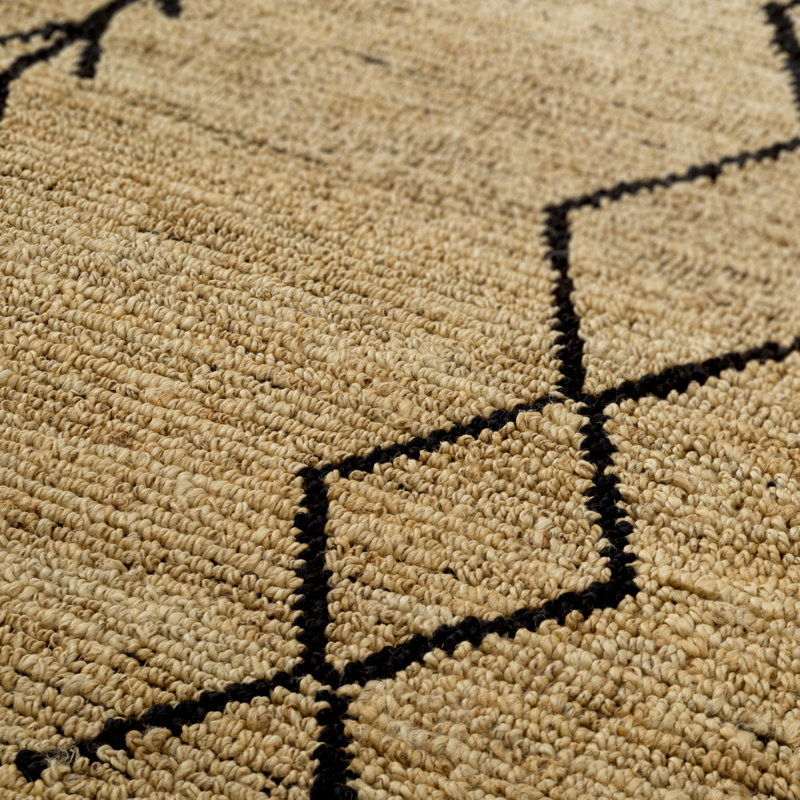 Jute / Sisal Moroccan Area Rug, Rectangle 6'7" x 9'10"