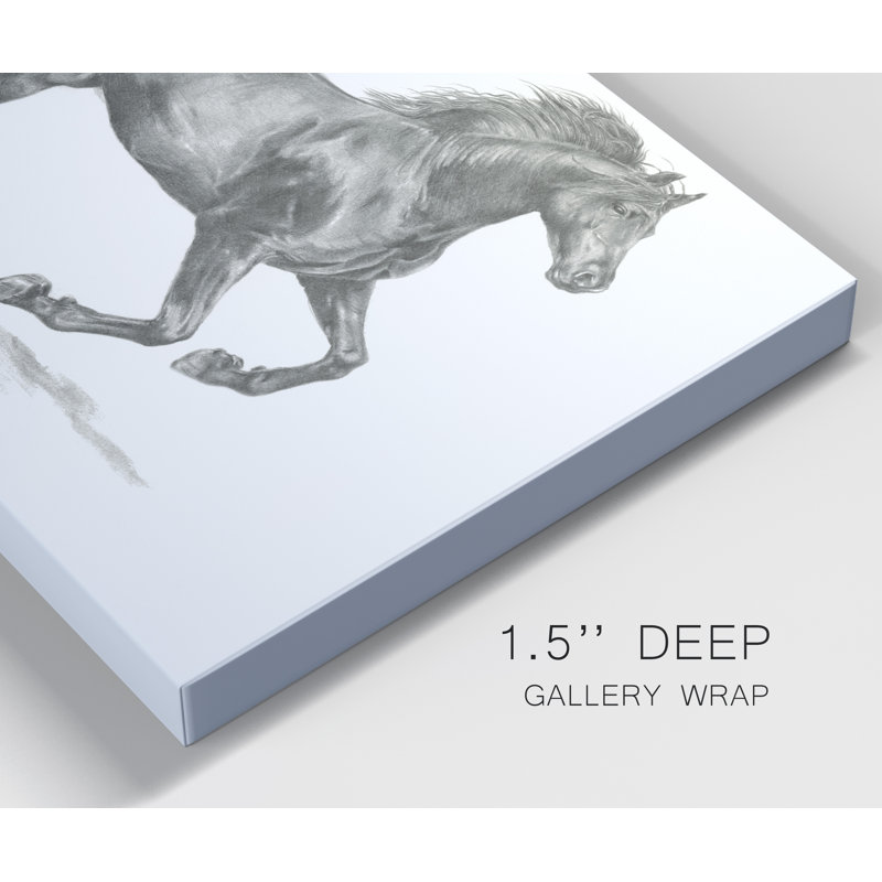 Portrait de cheval sauvage II-impression de dessin sur toile, H 12 po x l 8 po x P 1 po