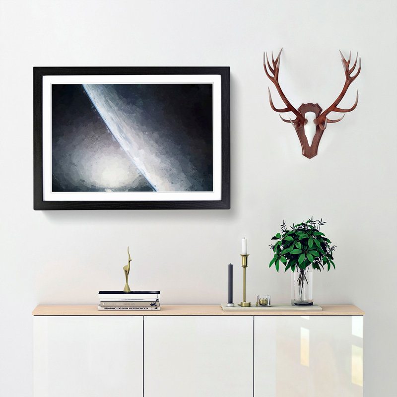 The Edge of the Earth in Abstract - Picture Frame Graphic Art Print, 48cm H x 65cm W x 2cm D, Black Framed