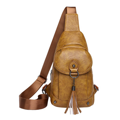 Backpack One Shoulder Crossbody Bag Leather Large Capacity Multi Compartment Women Bag