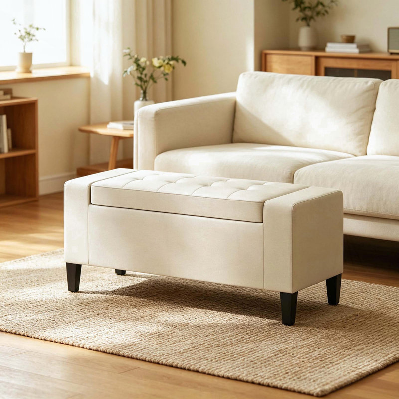 Banc de rangement moderne avec repose-pieds