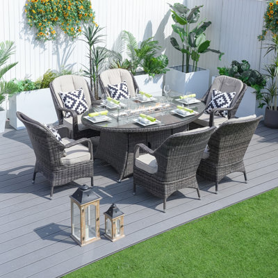 6 - Person Patio Conversation Set with Cushions
