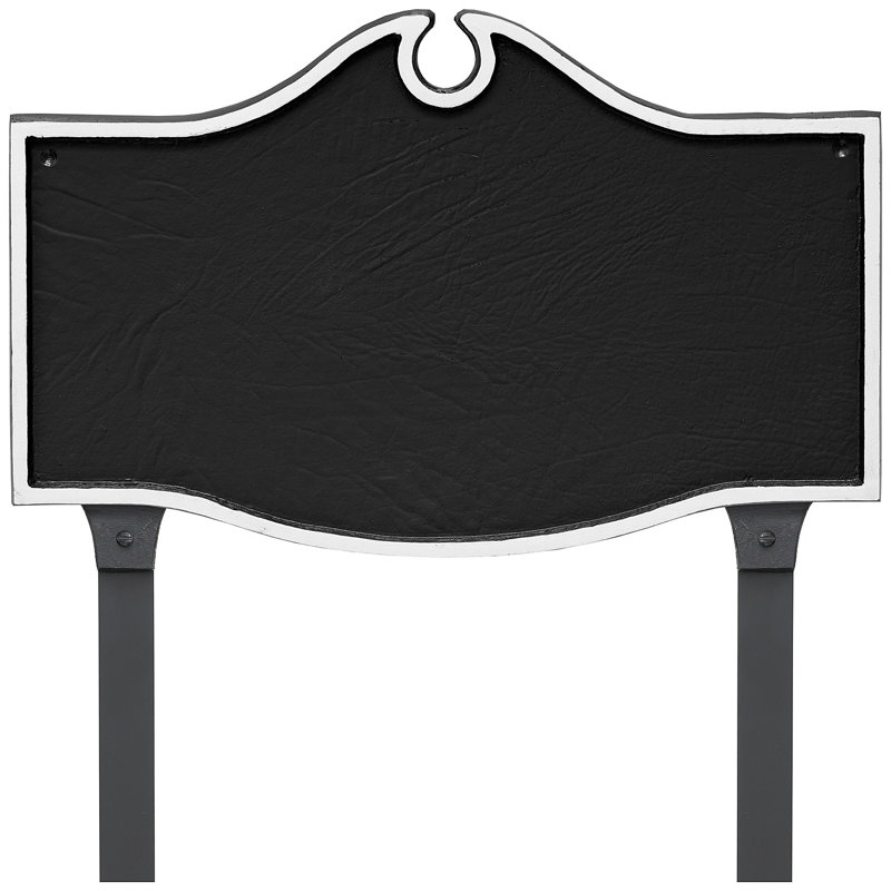 Plaque d’adresse murale sur 1 ligne colonial, Noir / Blanc