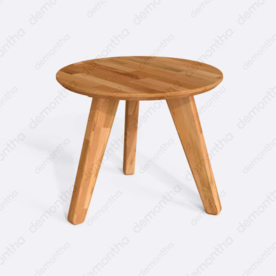 Monroe Round Coffee Table, Solid Beech Wood Minimalist Living Room Table