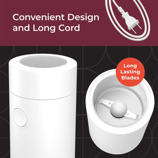 MuellerLiving Electric Coffee Grinder for Spice, Nut, Herbs and Coffee Beans, Sharp Blade, Stainless Steel