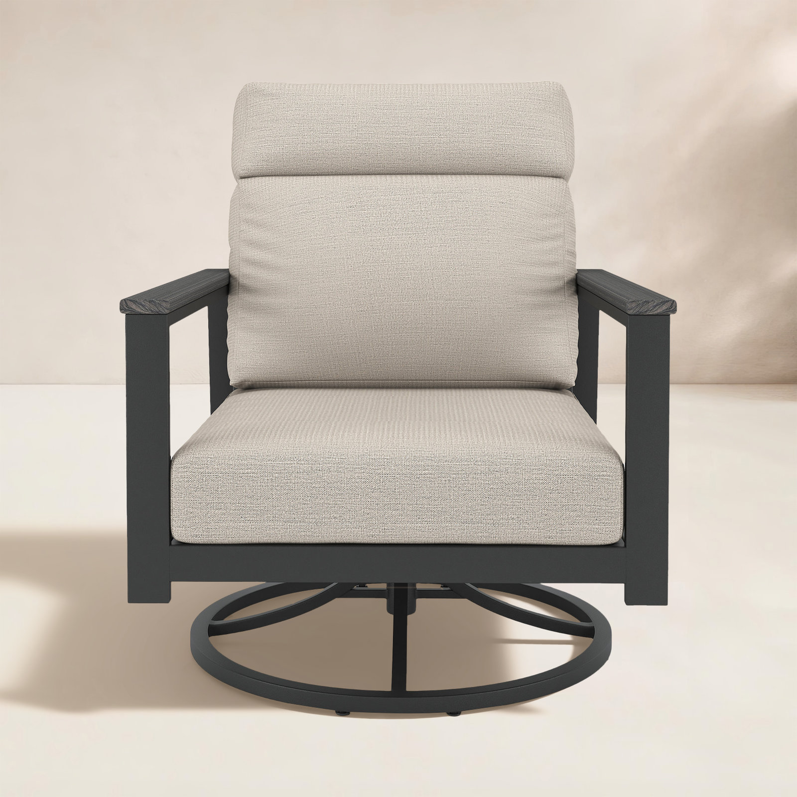 Townsend Sunbrella® Swivel Patio Lounge Chair, Cast Silver, Gray