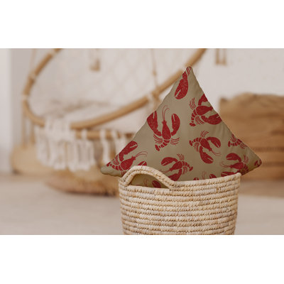 Nautical Nights Lobster Fest Coastal Outdoor Square Throw Pillow