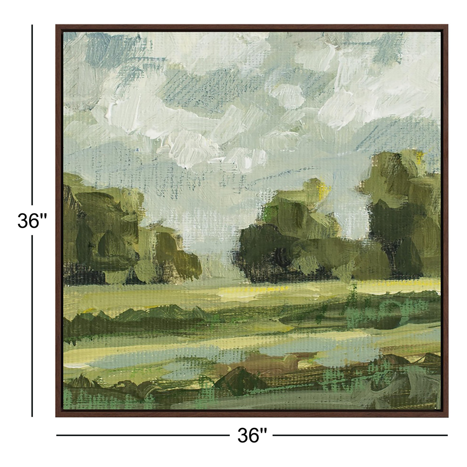 Abstract Landscape Pair 12 by Miss Mustard Seed, No, Mahogany Framed Canvas, 36" H x 36" W x 2" D
