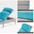 Patio Reclining Chair Rattan Single Lounge Water-Repellent Cushion Adjustable Chaise Suiting for Yard, Poolside and Beach, Lake Blue-1148955441