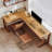 Walnut L-Shaped Solid Wood desks-108609706-108609709