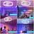 19.7 Inches Fan Light RGB Colour Lights Three Colour Temperature 6-Speed Adjustable Wind Power Positive And Negative Rotation