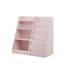 Bibliothèque pour enfants 4 niveaux en bois rose avec bac de rangement pour jouets