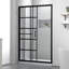 Porte de douche en verre trempé encadré noir mat 48 po x l 48 po x H 48 po avec film antidéflagrant