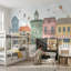 Murale de bicyclette Whimsical Town-338453250-338453260