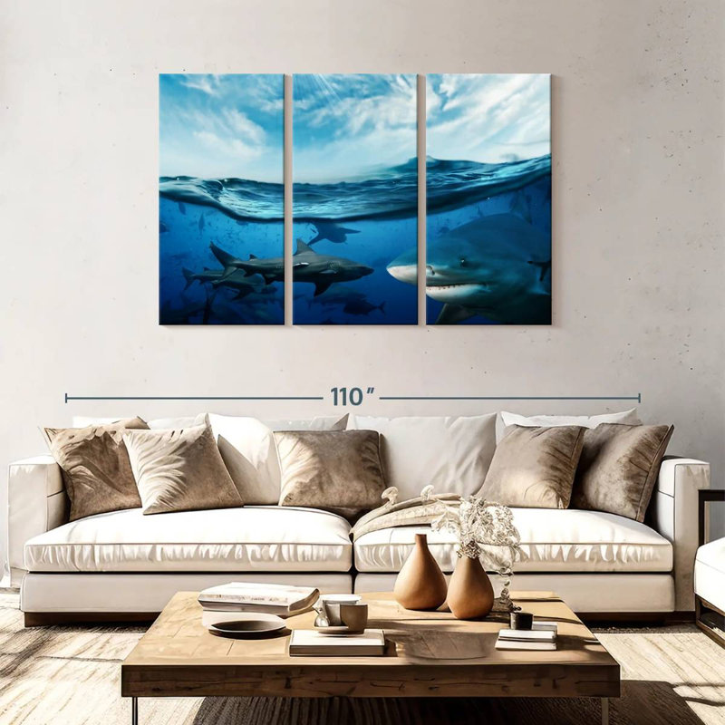 Brampt Shiver Of Sharks Sunshine, 48" H x 74" W